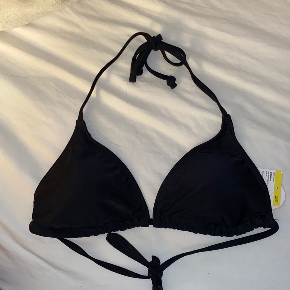 NWT Black Triangle Bikini Top